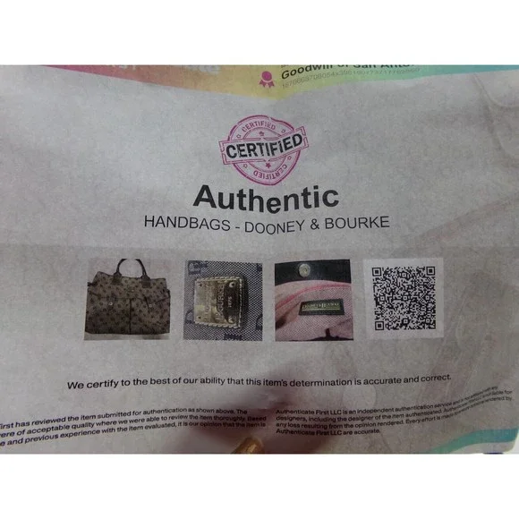 DOONEY & BOURKE Vintage Brown Signature Monogram Tote Shoulder Bag Purse (30) - Picture 9 of 9